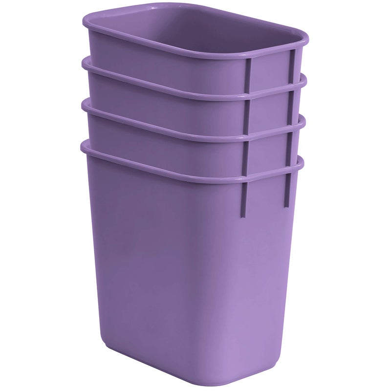 Acrimet Wastebasket, Deskside Bin, 3.25 Gallon/13 Quart/ 12 Liter (Plastic) (Purple Color) (Set of 4) - Image 3